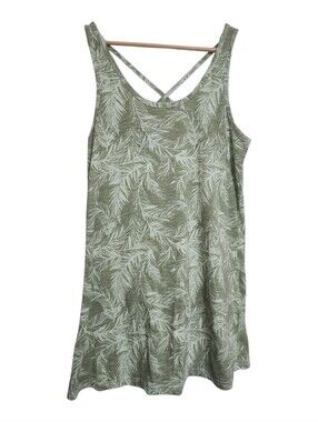 WOMEN'S SOUTHERN SPIRIT GREEN PALM TREE LARGE SLEEVELESS DRESS